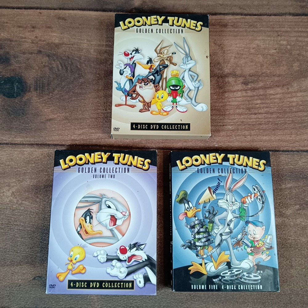 Warner Bros Looney Tunes Golden Collection DVD Bundle Vol 1 2 5 Good 12-Disc Set